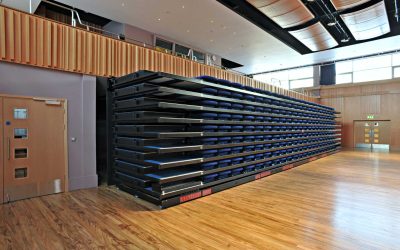 Retractable Seating for multi-use spaces.